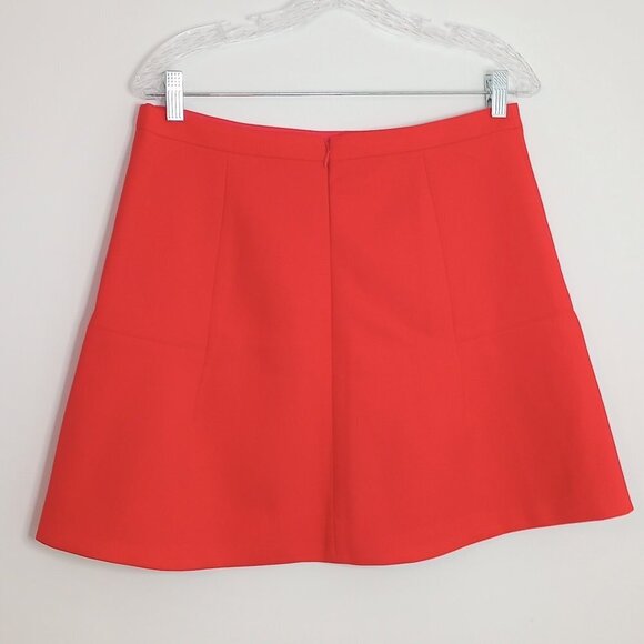 J. Crew Fluted Skater Skirt in Bright Poppy - Picture 5 of 9
